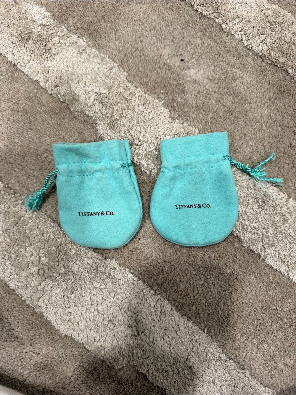 Tiffany & Co. Robin's Egg Blue Drawstring Jewelry Pouches (Pair)